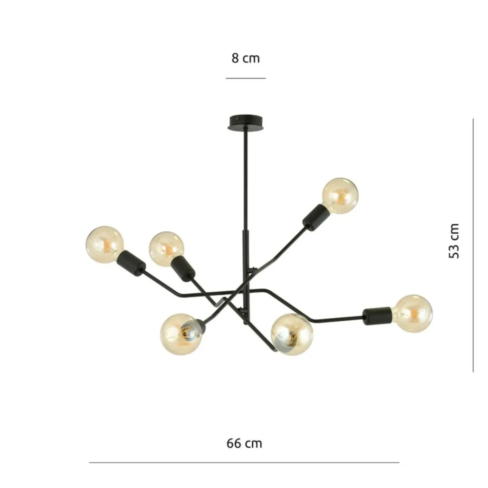 Sklep Kaja Designerska, nieregularna lampa sufitowa 1126/6 FRIX | Kaja czarny New