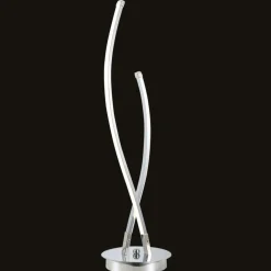 Sklep Kaja Designerska, srebrna lampka do salonu K-8078 JUSTIN | Kaja Oświetlenie* Nowoczesne Lampki Stołowe|Lampy Led