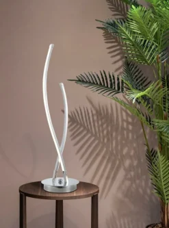 Sklep Kaja Designerska, srebrna lampka do salonu K-8078 JUSTIN | Kaja Oświetlenie* Nowoczesne Lampki Stołowe|Lampy Led
