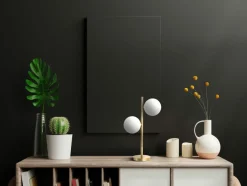 Sklep Kaja Designerska, złota lampka stołowa do salonu LP-002/2T z serii DORADO* Nowoczesne Lampki Stołowe
