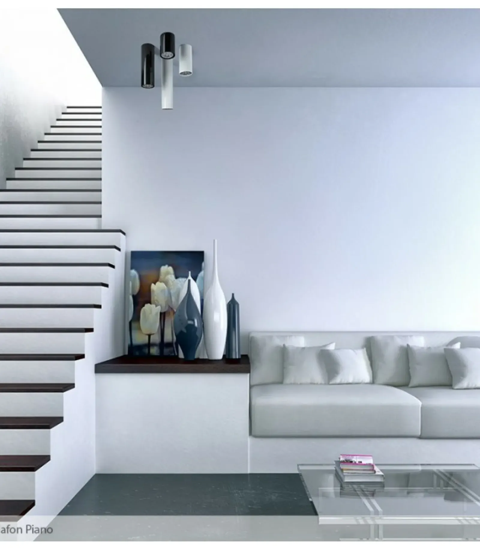 Sklep Kaja Downlight czarna, długa tuba GU10 30cm 67730 PIANO | Kaja Oświetlenie* Plafony Nowoczesne