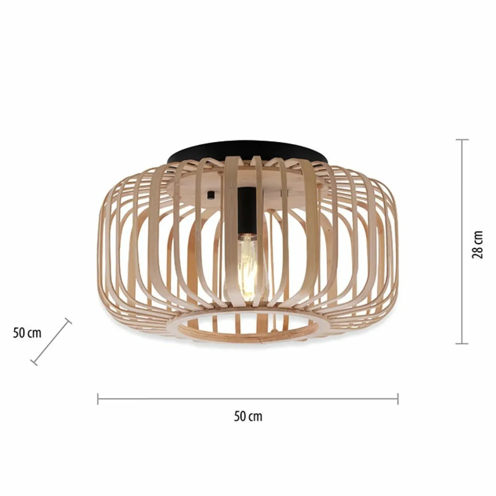 Sklep Kaja Drewniana lampa sufitowa na żarówkę E27 11413-79 z serii RACOON | Kaja drewno Sale