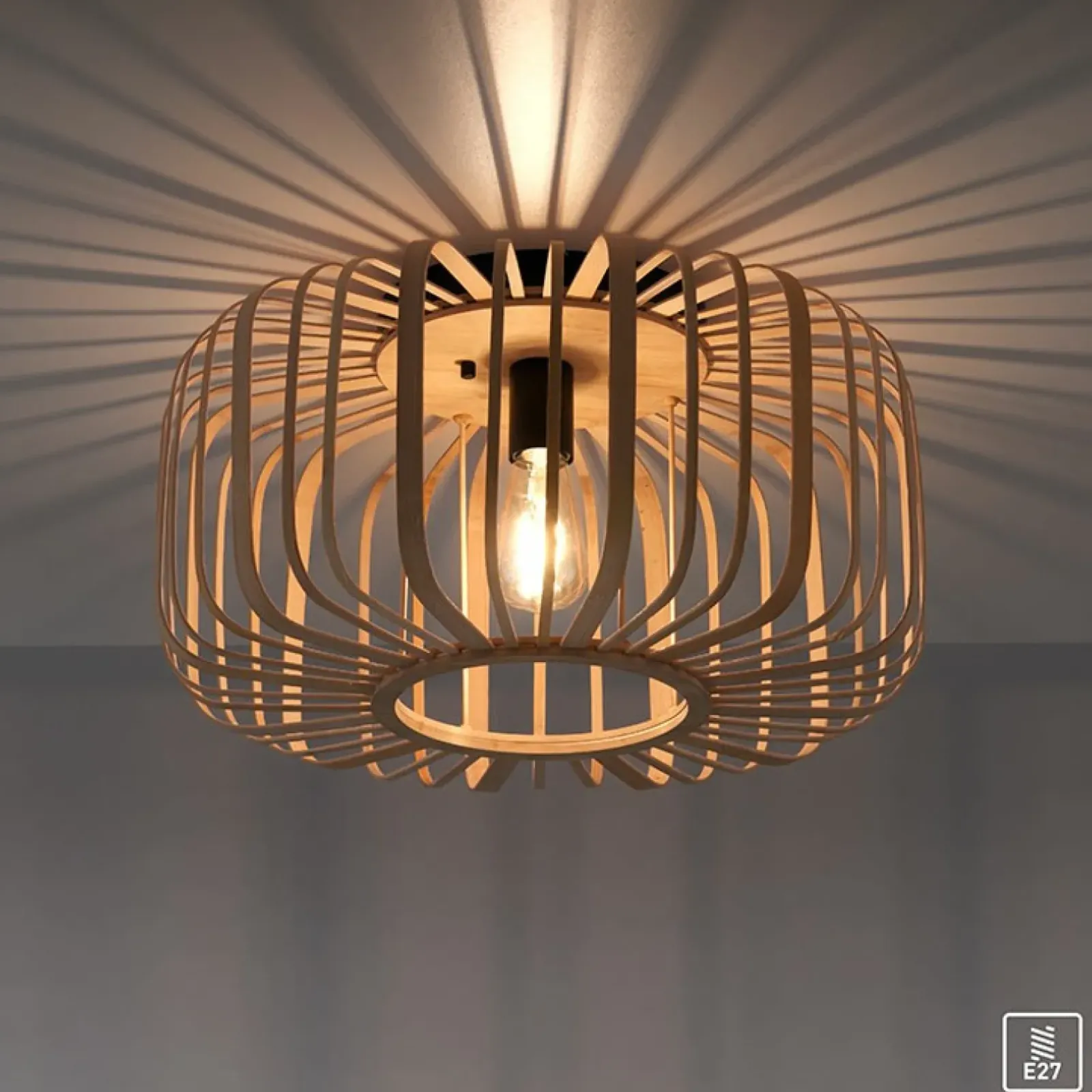Sklep Kaja Drewniana lampa sufitowa na żarówkę E27 11413-79 z serii RACOON | Kaja drewno Sale