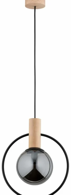 Sklep Kaja Drewniana lampa wisząca z ciemnym kloszem AL 61136 LABO | Kaja Cheap