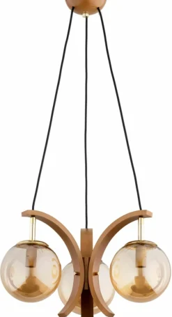 Sklep Kaja Drewniana lampa wisząca z ozdobnymi kloszami AL 62325 INSO | Kaja Fashion