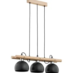 Sklep Kaja Drewniana lampa wisząca z czarnymi kloszami AL 62357 z serii EMORIS Outlet