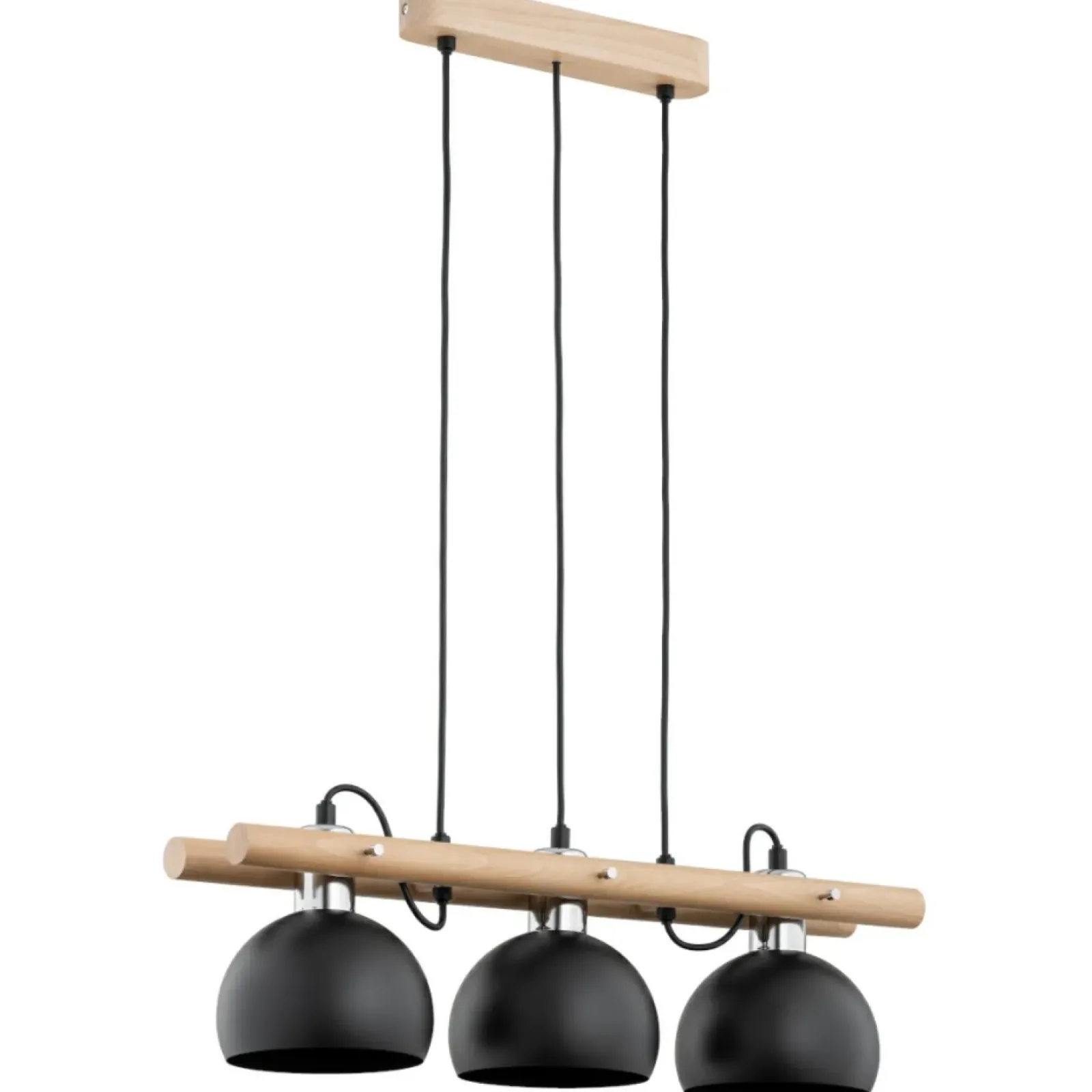Sklep Kaja Drewniana lampa wisząca z czarnymi kloszami AL 62357 z serii EMORIS Outlet