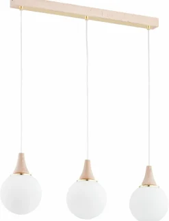 Sklep Kaja Drewniana lampa wisząca ze złotymi elementami AL 62320 TRENTO | Kaja Clearance