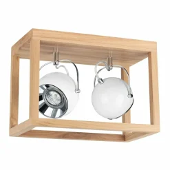 Sklep Kaja Drewniana, rustykalna lampa sufitowa do holu 5222274 ROY | Kaja Discount