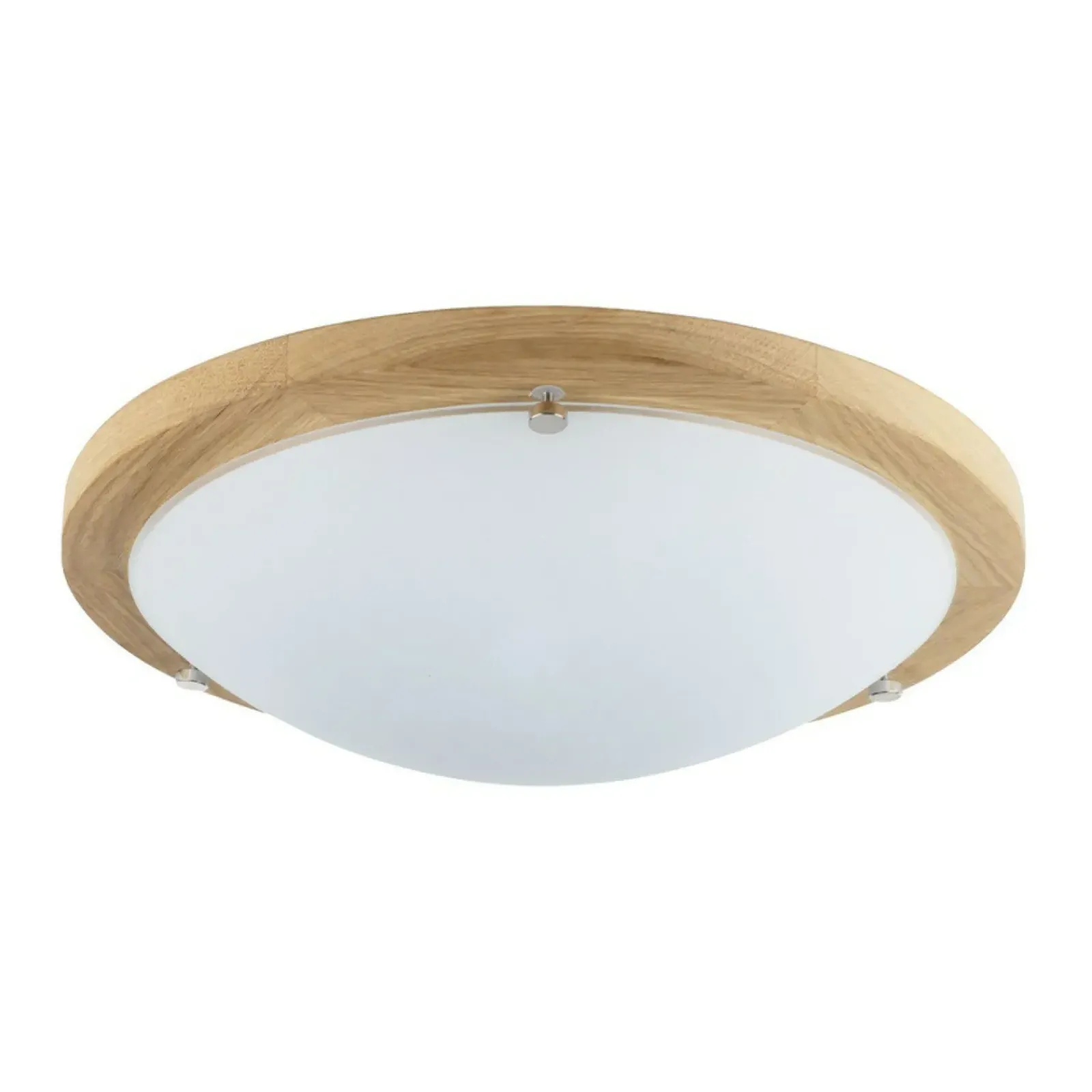 Sklep Kaja Drewniany, ledowy, okrągły plafon z kloszem ⌀35cm 4753174 FRIDA | Kaja* Lampy Led|Plafony Klasyczne