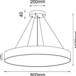 Sklep Kaja Duża, biała lampa wisząca do salonu ⌀80cm ANT 5213 SENGO | Kaja Cheap