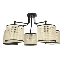 Sklep Kaja Duża, czarna lampa sufitowa z abażurami 35-38258 TOPI | Kaja Hot