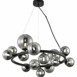 Sklep Kaja Duża, czarna lampa wisząca, koło z kloszami ML0334 MILA | Kaja Best Sale