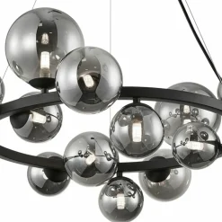 Sklep Kaja Duża, czarna lampa wisząca, koło z kloszami ML0334 MILA | Kaja Best Sale