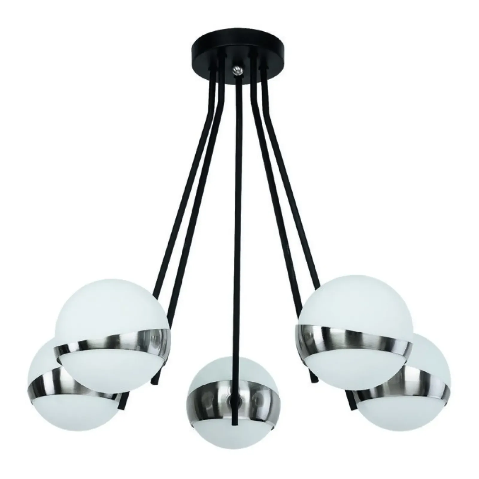 Sklep Kaja Duża, czarno-srebrna lampa sufitowa JUP 1715 ELFA | Kaja Oświetlenie Outlet