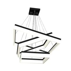 Sklep Kaja Duża, geometryczna, ledowa lampa wisząca ML083 NERO | Kaja Oświetlenie Cheap