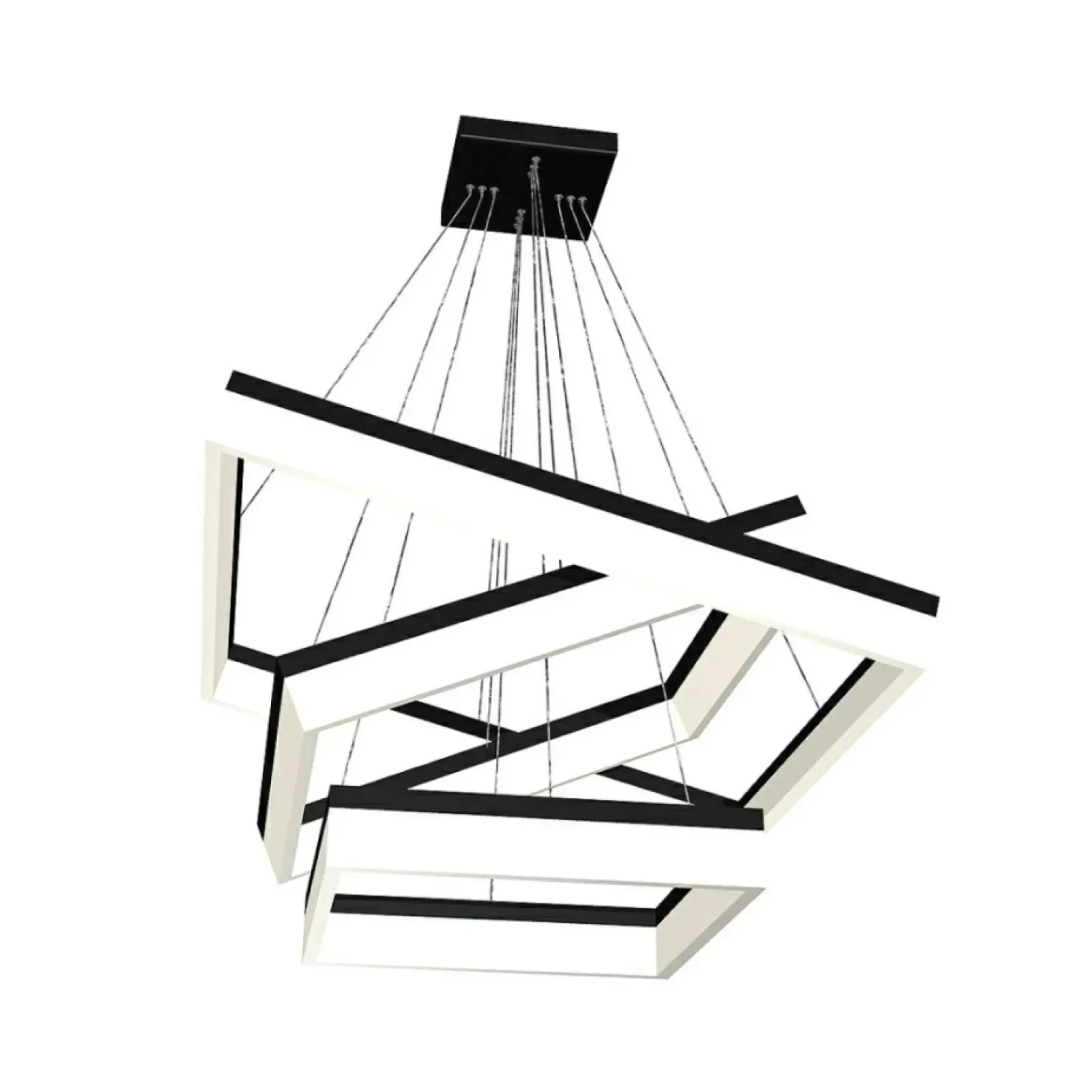 Sklep Kaja Duża, geometryczna, ledowa lampa wisząca ML083 NERO | Kaja Oświetlenie Cheap
