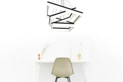 Sklep Kaja Duża, geometryczna, ledowa lampa wisząca ML083 NERO | Kaja Oświetlenie Cheap