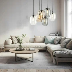 Sklep Kaja Duża lampa wisząca, różnokolorowe klosze TK 5974 ELIO | Kaja Fashion