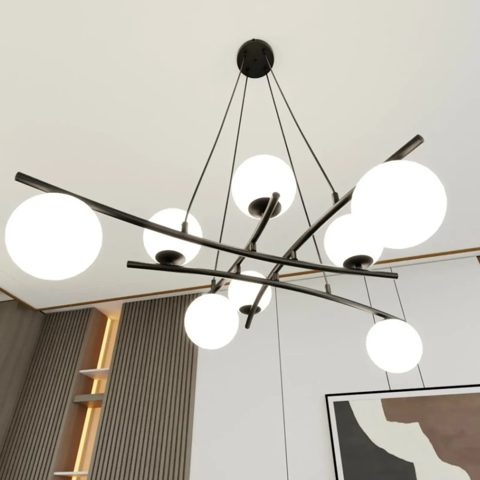 Sklep Kaja Duża lampa wisząca w stonowanych brawach 1201/8 z serii ESSA | Kaja czarny Shop