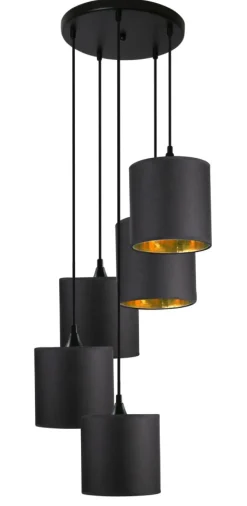 Sklep Kaja Duża lampa wisząca z abażurami, do salonu 35-73976 z serii LONG | Kaja czarny Discount