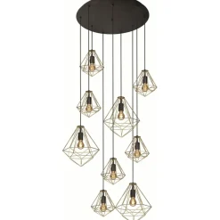 Sklep Kaja Duża lampa z kloszami w kształcie diamentów KP-14 GOLD | Kaja Cheap
