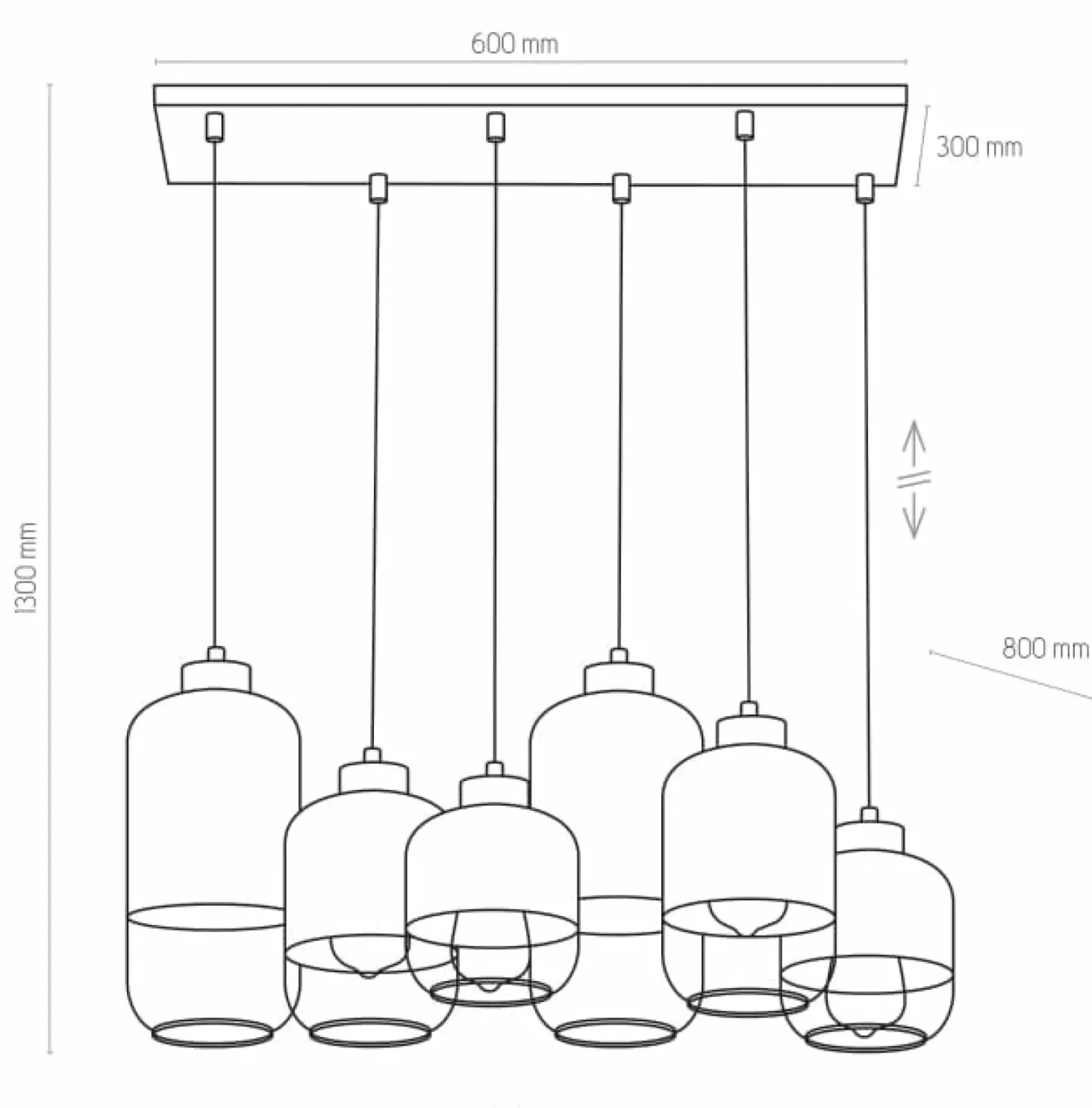 Sklep Kaja Duża lampa z oszronionymi kloszami TK 3359 MARCO SILVER | Kaja Shop