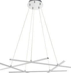 Sklep Kaja Duża, ledowa lampa wisząca do salonu A0020-350 ANDROS | Kaja srebrny Fashion