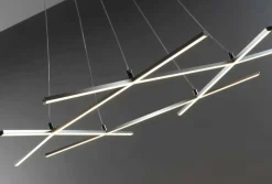 Sklep Kaja Duża, ledowa lampa wisząca do salonu A0020-350 ANDROS | Kaja srebrny Fashion