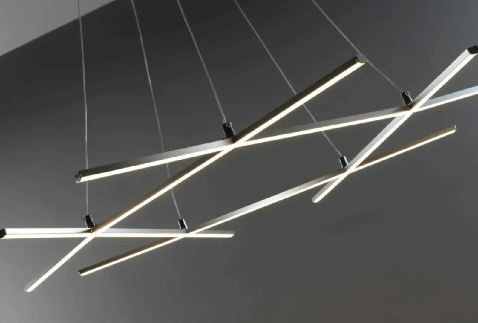 Sklep Kaja Duża, ledowa lampa wisząca do salonu A0020-350 ANDROS | Kaja srebrny Fashion