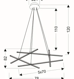 Sklep Kaja Duża, ledowa lampa wisząca do salonu A0020-350 ANDROS | Kaja srebrny Fashion