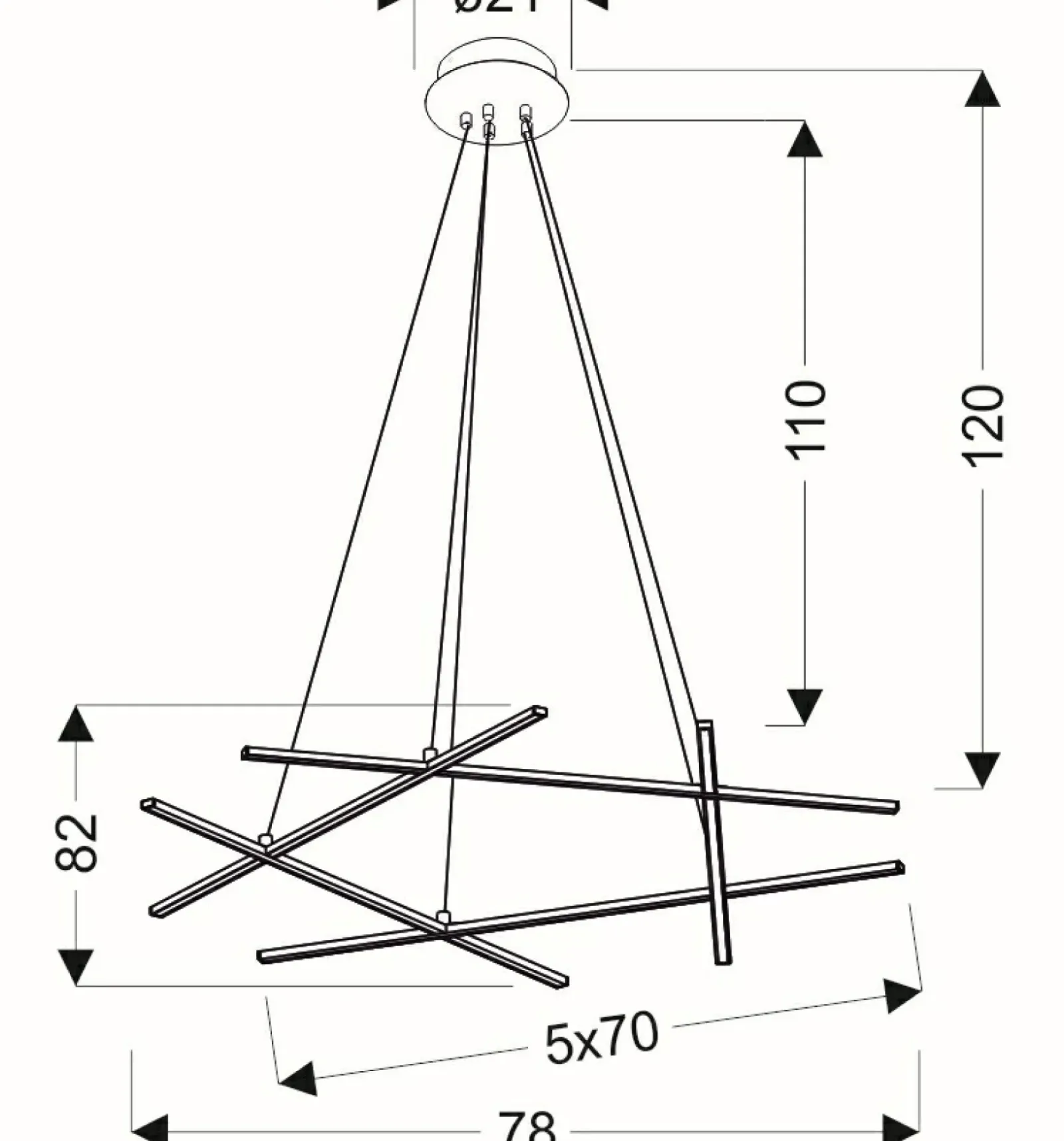 Sklep Kaja Duża, ledowa lampa wisząca do salonu A0020-350 ANDROS | Kaja srebrny Fashion