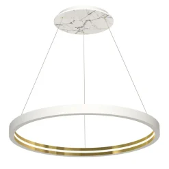 Sklep Kaja Duże, białe koło wiszące, marmurowa lampa MZ5040 CASSIOPEIA | Kaja Hot
