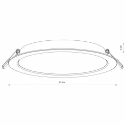 Sklep Kaja Duże ledowe oczko podtynkowe ⌀22cm 3000K 10544 MYKONOS LED | Kaja* Lampy Led|Oprawy Podtynkowe