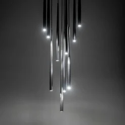 Sklep Kaja Długa lampa wisząca do wysokiego wnętrza TK 10114 PIANO BLACK | Kaja Fashion