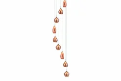 Sklep Kaja Długa lampa wisząca z ozdobnymi kloszami AZ3134 AMBER | Kaja miedziany Clearance