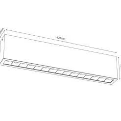 Sklep Kaja Długa listwa sufitowa na poddasze 9x42cm LED 3000K ANT 1047 A-GLARE* Lampy Led