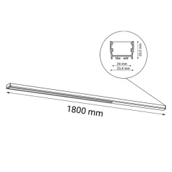 Sklep Kaja Długi plafon LED ciepłe światło 180cm 3000K ANT 1817 HIATE | Kaja* Plafony Nowoczesne|Lampy Led
