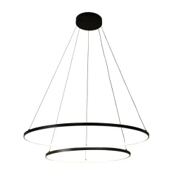 Sklep Kaja Dwupoziomowa lampa wisząca LED, obręcze PEN89424-60+90BK HORIK | Kaja* Lampy Led