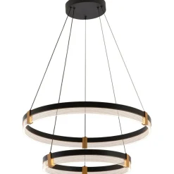 Sklep Kaja Dwupoziomowa, ledowa lampa wisząca LP-0407/2P BK PLUM | Kaja Cheap
