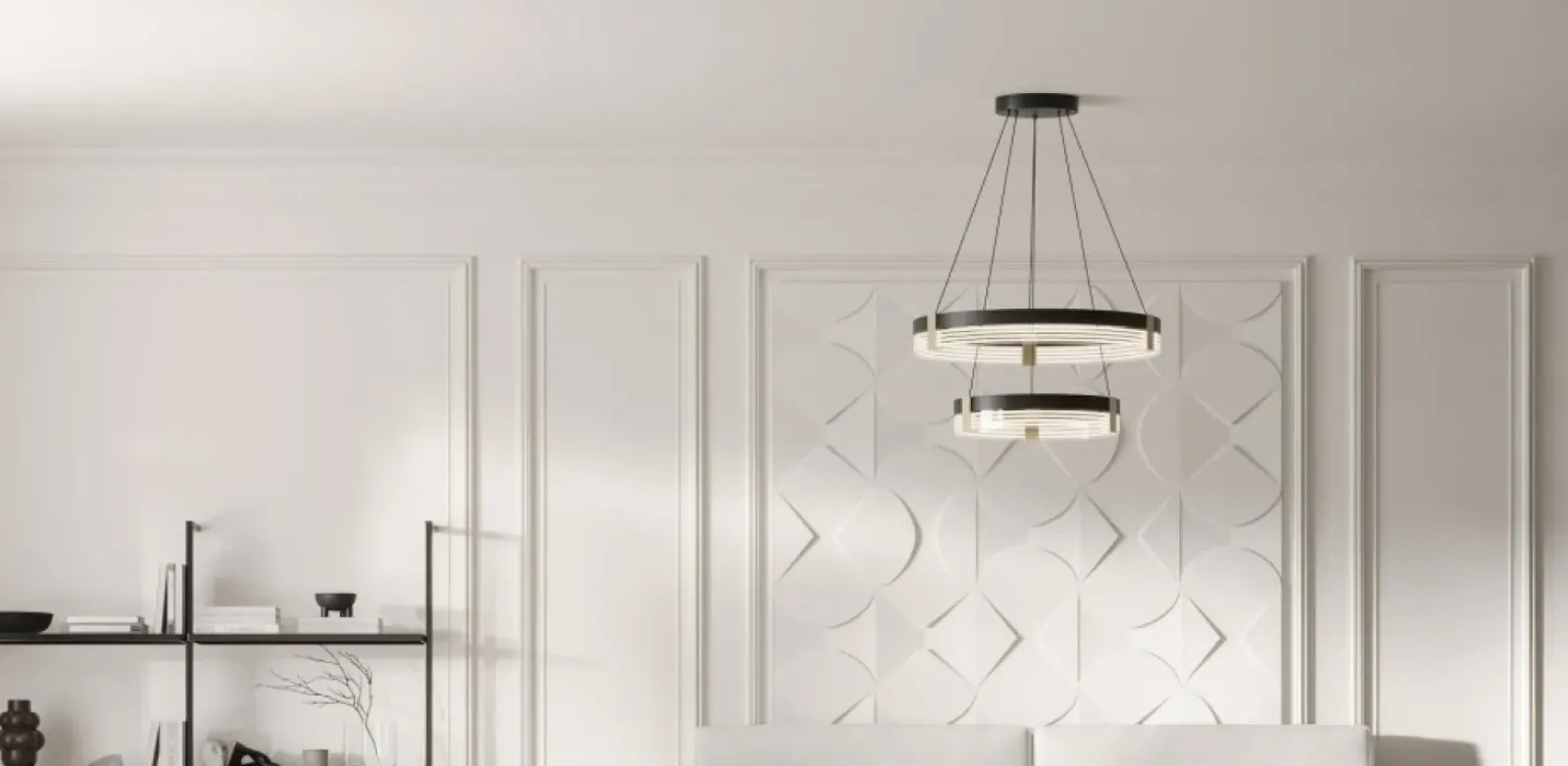 Sklep Kaja Dwupoziomowa, ledowa lampa wisząca LP-0407/2P BK PLUM | Kaja Cheap