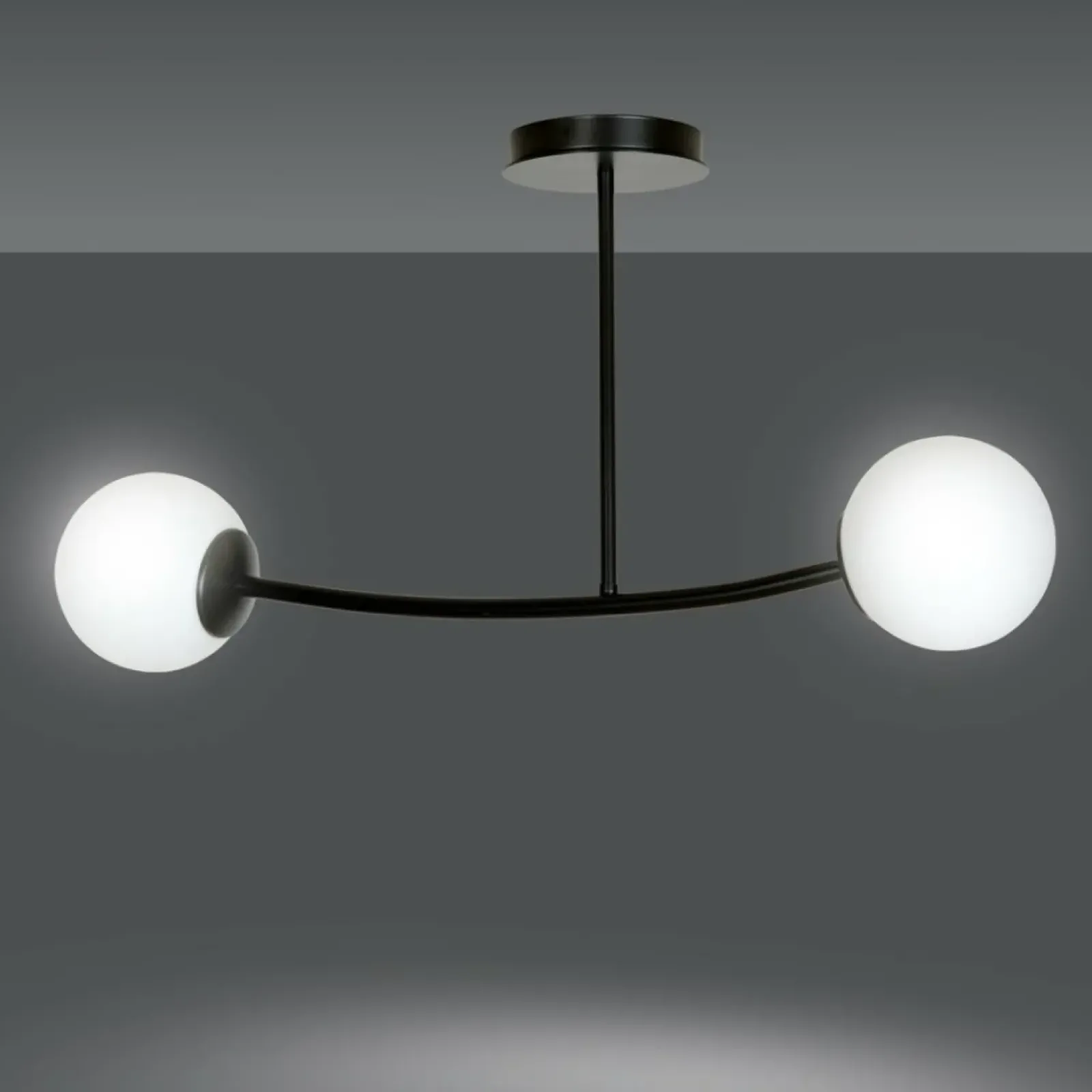 Sklep Kaja Dwupunktowa, czarno-biała lampa sufitowa 1024/2 HALLDOR | Kaja Outlet