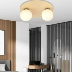 Sklep Kaja Dwupunktowa, drewniana lampa sufitowa 1142/2B KENZO | Kaja Oświetlenie Store