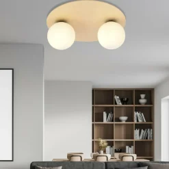 Sklep Kaja Dwupunktowa, drewniana lampa sufitowa 1142/2B KENZO | Kaja Oświetlenie Store