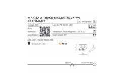 Sklep Kaja Dwupunktowa głowica 2x7W CCT SMART AZ4838 MAKITA ALFA MAGNETIC 48V* Lampy Led|Szynoprzewody Podtynkowe