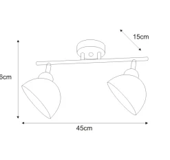 Sklep Kaja Dwupunktowa lampa sufitowa K-JSL-1306/2W HORNET | Kaja Oświetlenie* Reflektory Sufitowe Podłużne - Na Listwie