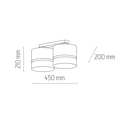Sklep Kaja Dwupunktowa lampa w stylu rustykalnym TK 6545 PAGLIA | Kaja* Plafony Nowoczesne