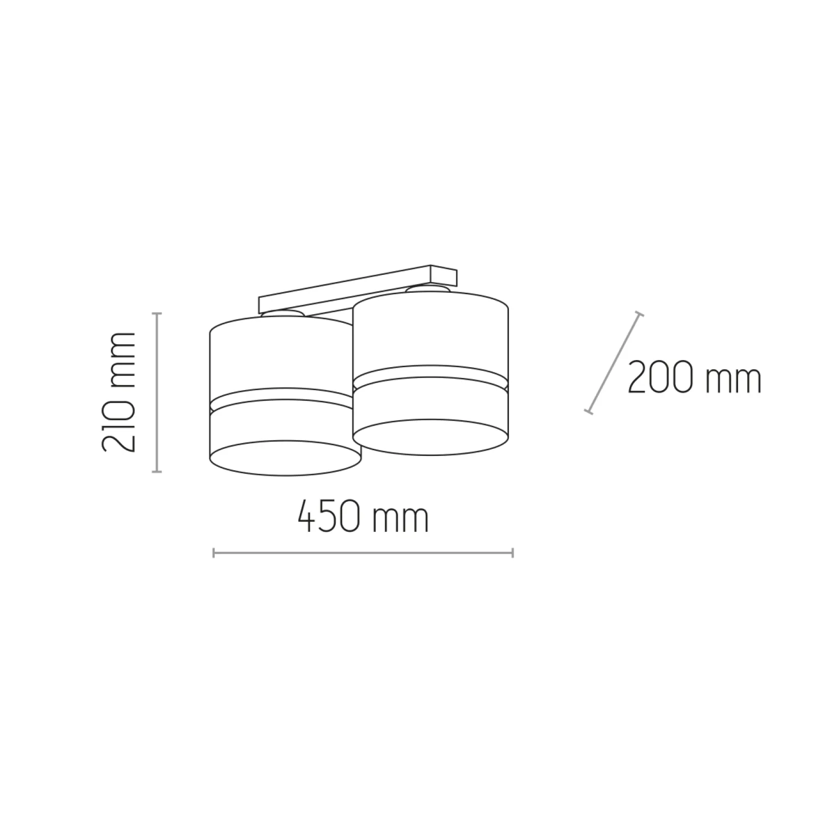 Sklep Kaja Dwupunktowa lampa w stylu rustykalnym TK 6545 PAGLIA | Kaja* Plafony Nowoczesne