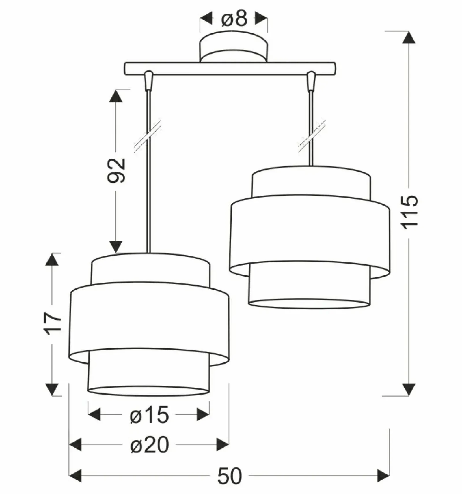 Sklep Kaja Dwupunktowa lampa wisząca do jadalni 32-18489 HARE | Kaja Oświetlenie Shop