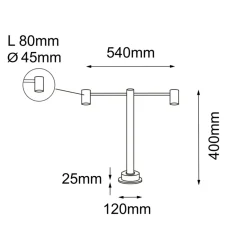 Sklep Kaja Dwuramienna lampa ogrodowa 40cm ANT 9921 NISEKO | Kaja Oświetlenie* Lampy Ogrodowe Stojące